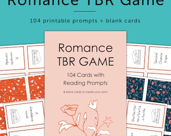 Romance TBR Game, Printable Reading Prompts Cards, What to Read Next, PDF – DOWNLOAD