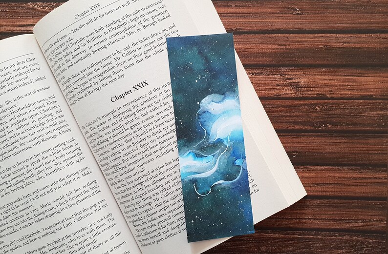 printable bookmarks space bookmark set watercolour galaxy etsy
