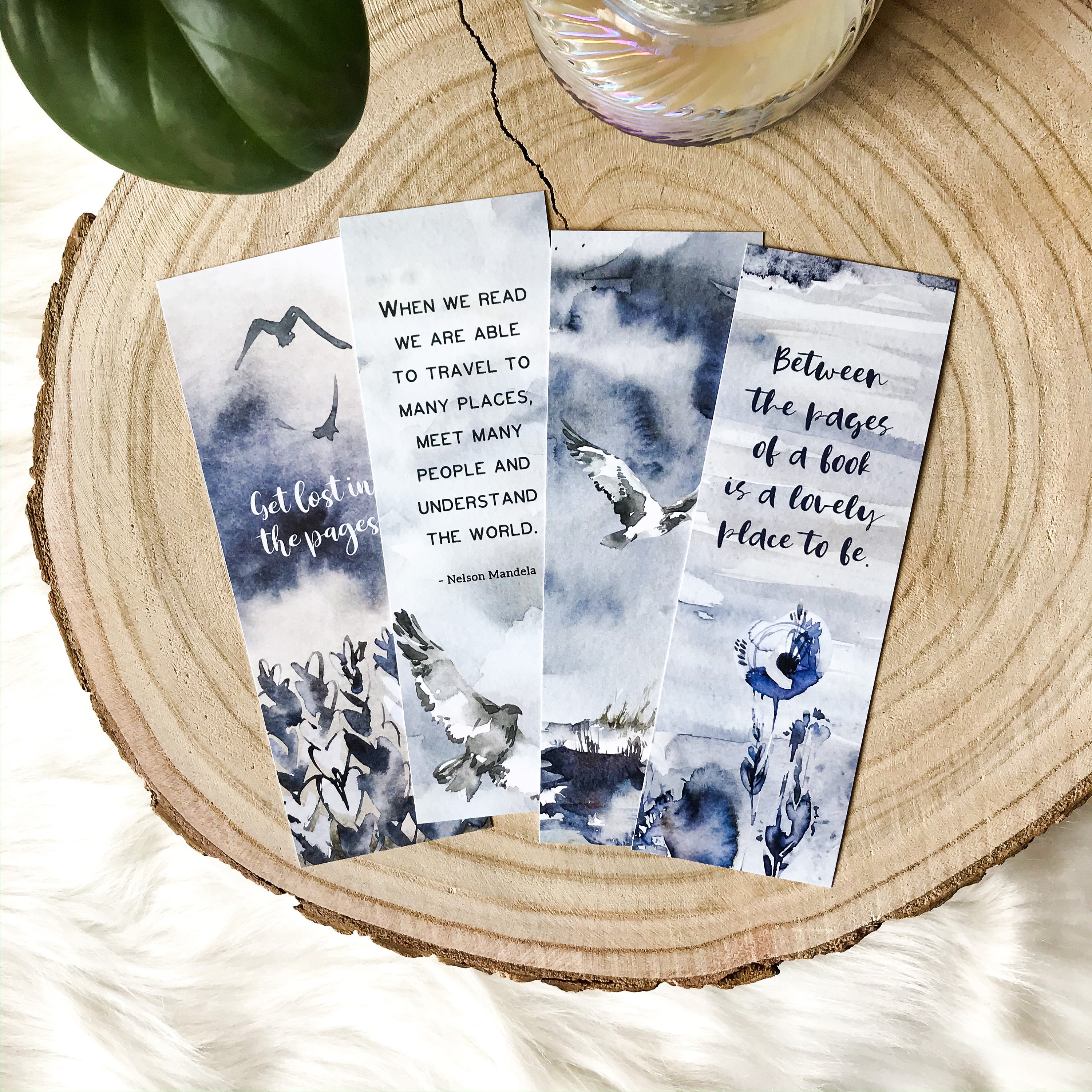 printable bookmarks watercolor birds with bookish quotes etsy hong kong