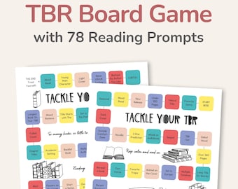 Printable TBR Board Game with Reading Prompts, Reading Challenge – DOWNLOAD