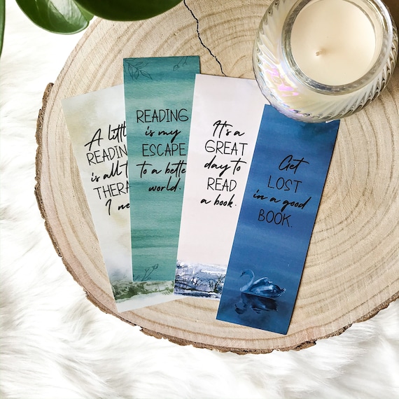 Printable Bookmarks Set With Bookish Quotes Bookmark Digital | Etsy