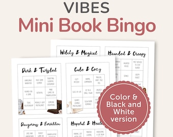 Vibes Mini Book Bingo Printable, TBR Game, Reading Prompts, What to Read Next, PDF – DOWNLOAD