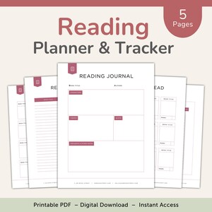 Lesetagebuch Buch Planner Set Buchlisten Gelesene Bücher Log Buchjournal Lesejournal für Buchliebhaber Bücher Wunschliste PDF DOWNLOAD