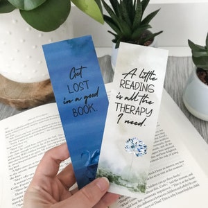 Printable Bookmarks Set With Bookish Quotes Bookmark Digital PDF ...