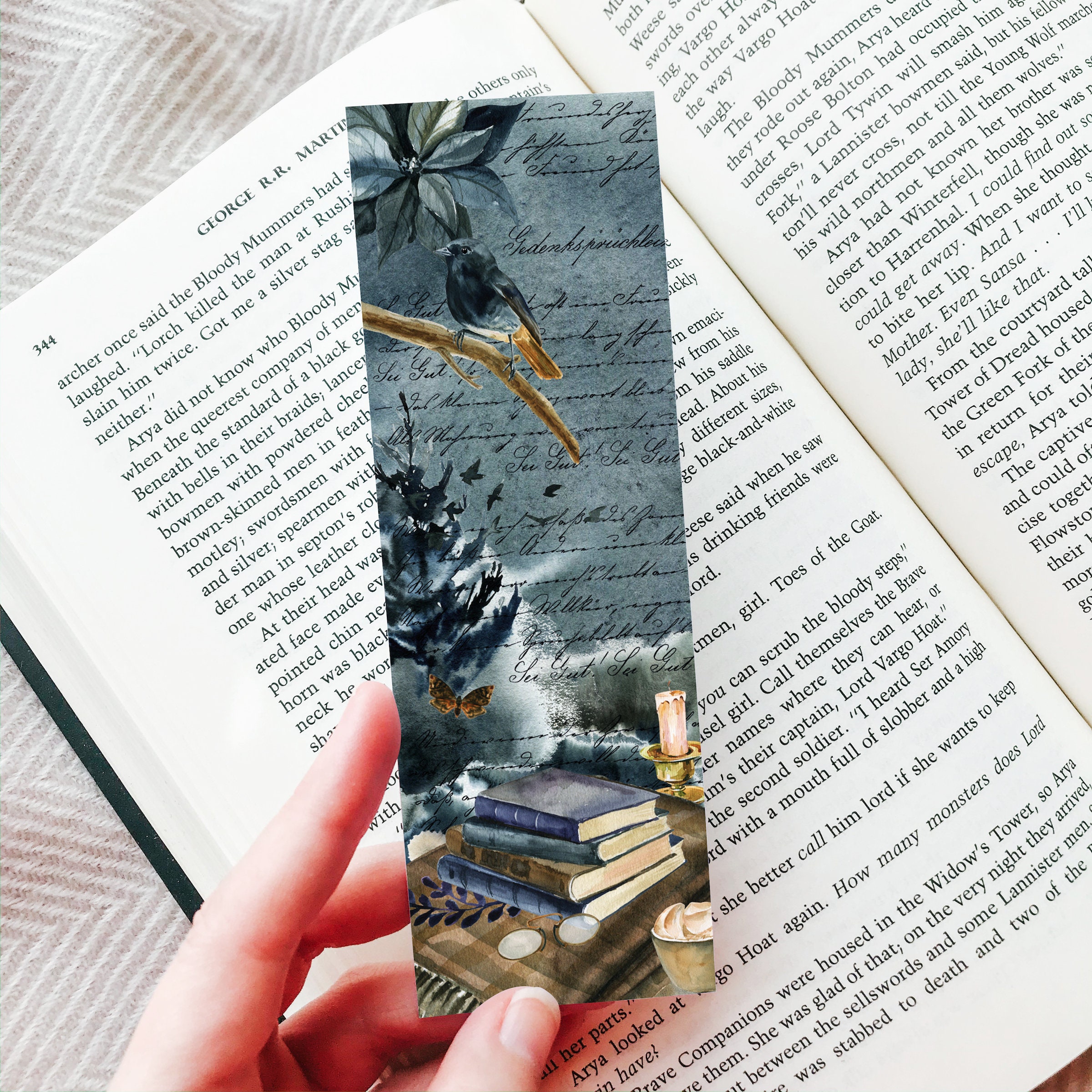 dark academia bookmark printable book lover gifts for etsy