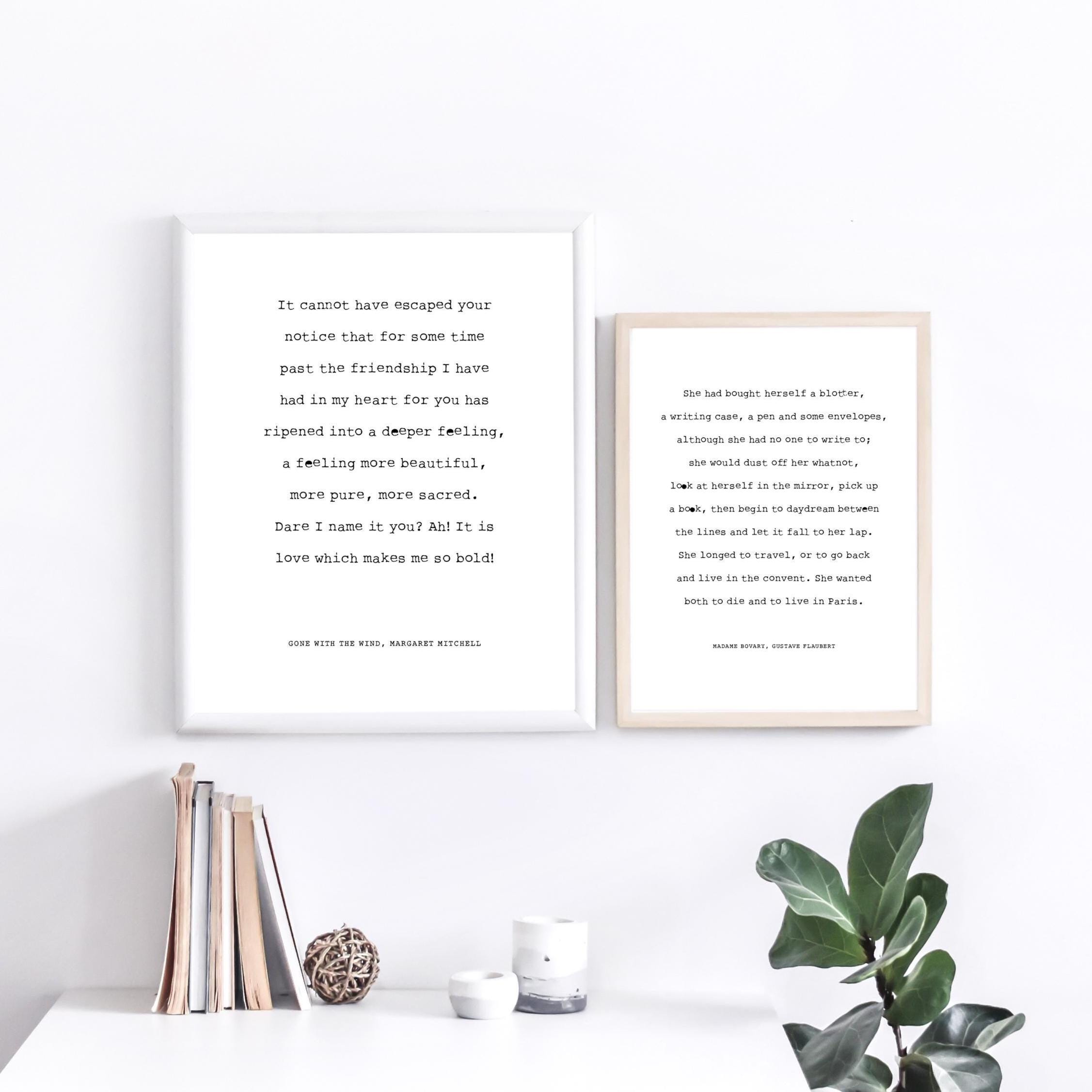 Book Quotes Gallery Wall Set, Printable Classic Literature Poster ...