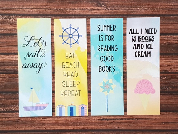 printable bookmarks summer reading bookish gifts book lover etsy