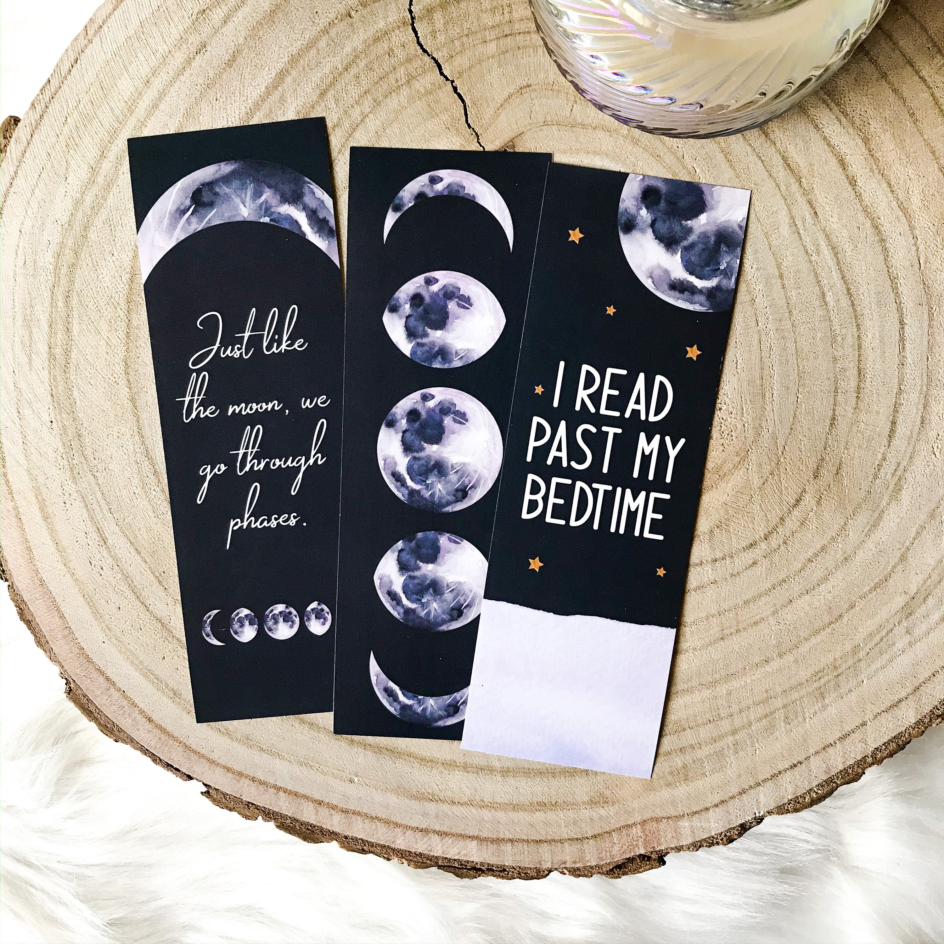 Printable Bookmarks Moon Phases Quotes I Read Past My Bedtime | Etsy