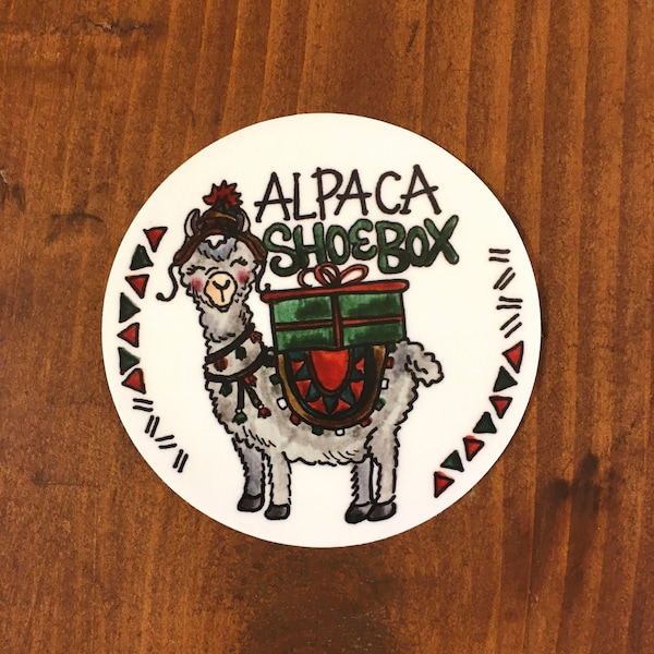 Stickers: Alpaca Shoebox Vinyl Sticker Decals Dishwasher Safe