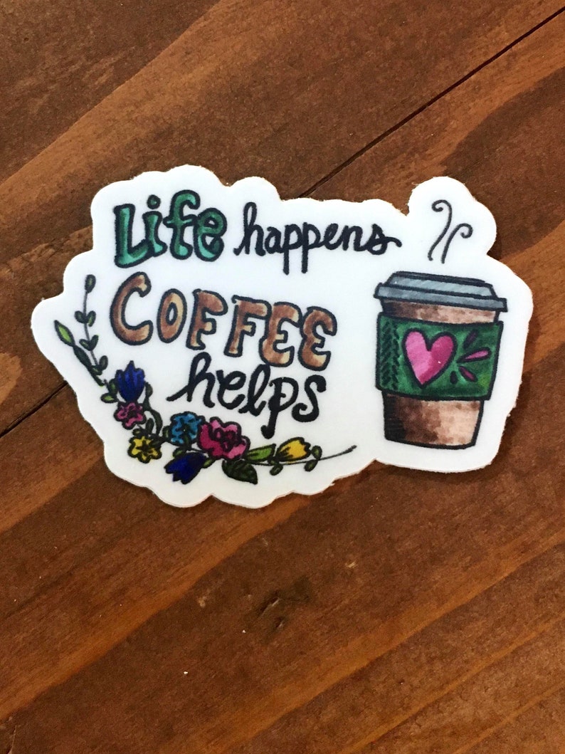 Coffee 3 Pack Vinyl Sticker Decal Dishwasher Safe Etsy