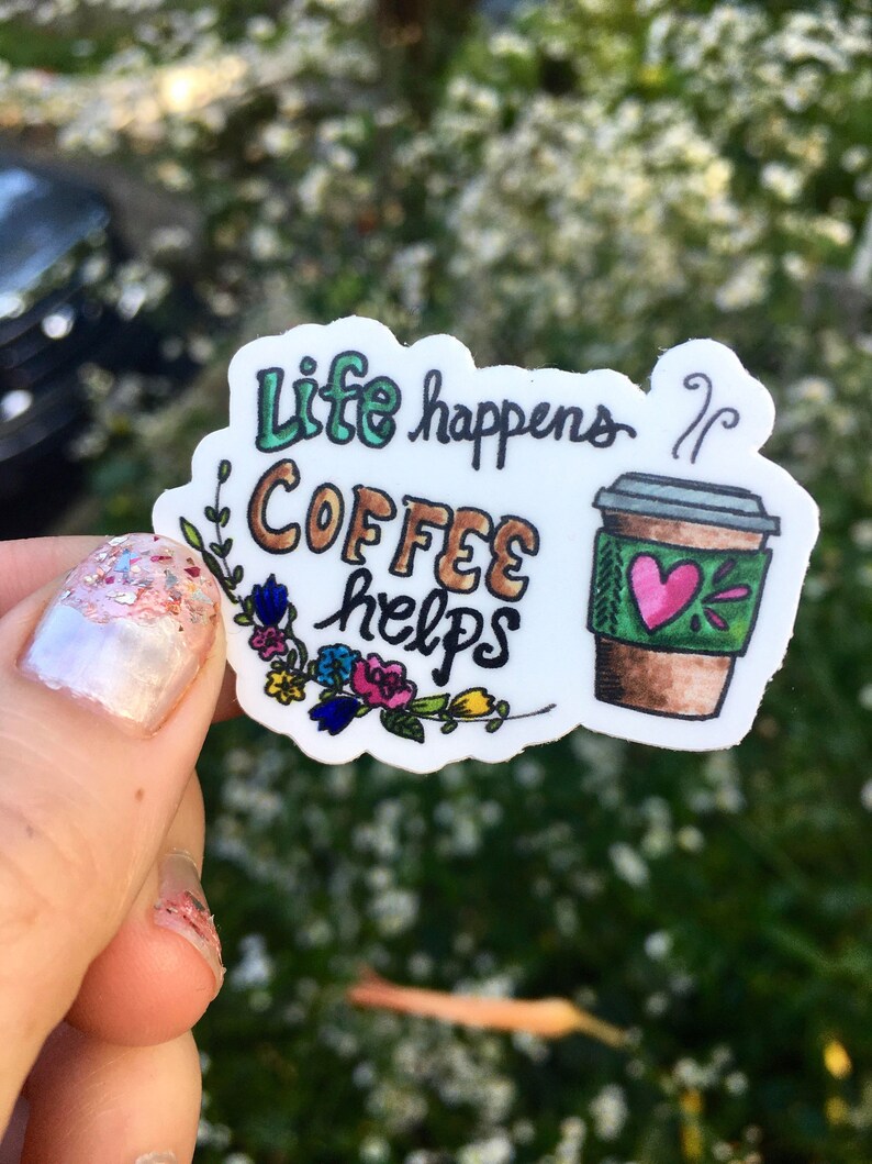 Coffee 3 Pack Vinyl Sticker Decal Dishwasher Safe Etsy