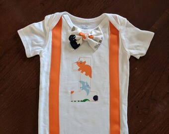 Dinosaur 1st Birthday/Cake Smash Bodysuit