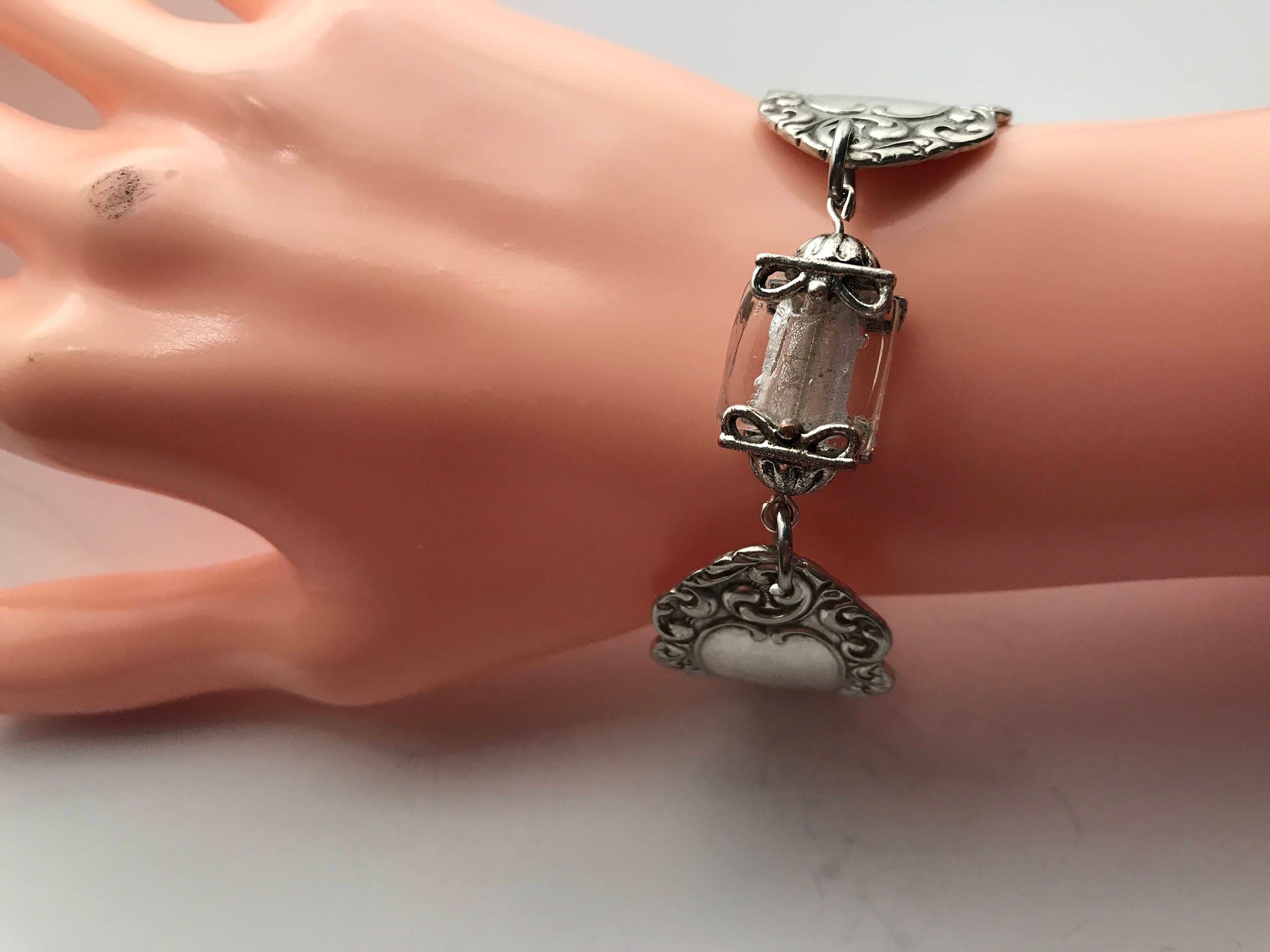 Handmade Bracelet Made From 2 Vintage Silver Plate Flatware Pieces and