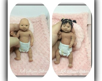 . with hair Full Body Mini silicone baby Girl Jasmine
