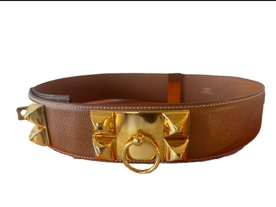 Vintage Hermes Brown Leather Belt 80 CDC Belt 32, Collier De  display picture 2