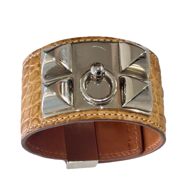 Vintage Hermes Alligator Collier De Chien CDC Bracelet S in