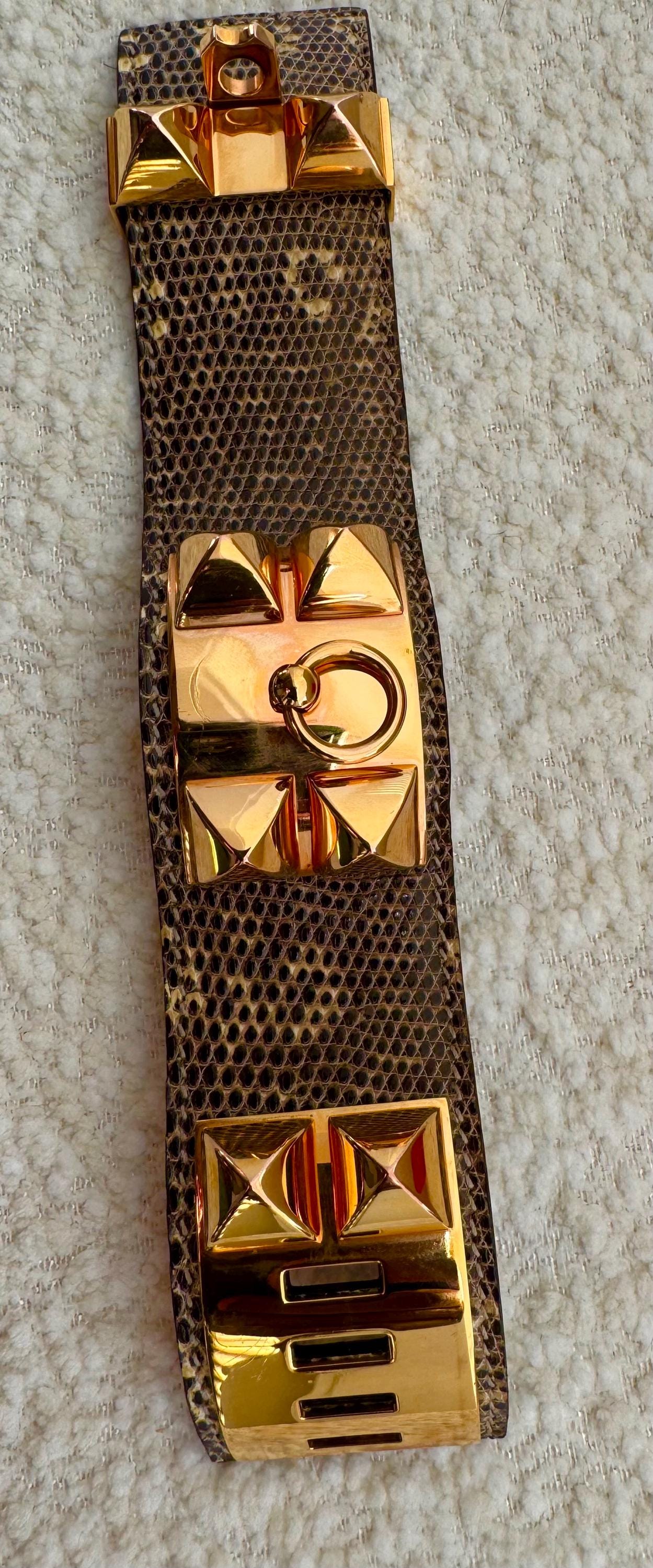Hermes Vintage Lizard Collier De Chien CDC Bracelet Box, Vintage