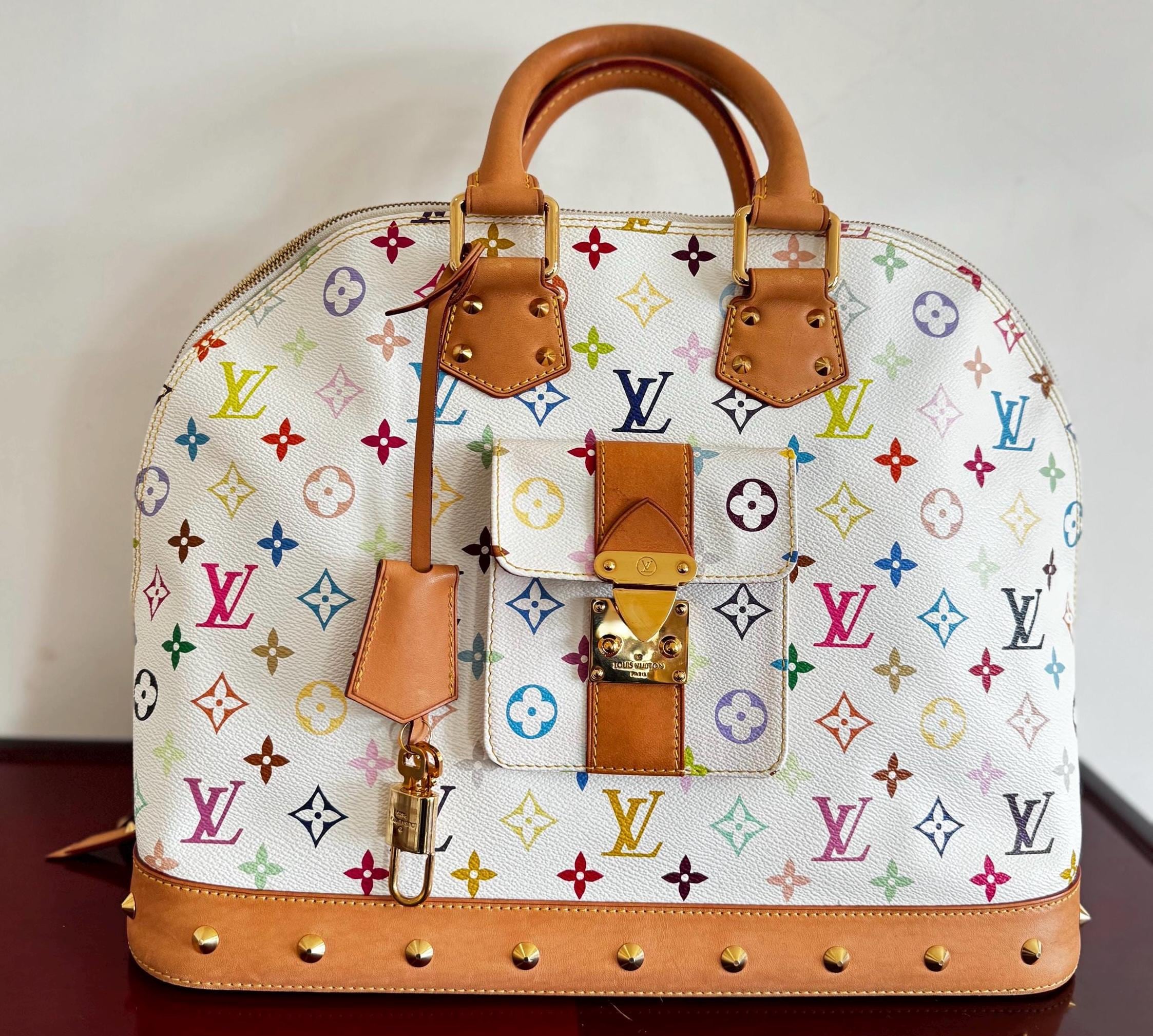 Vintage louis vuitton white multicolor bag - Etsy 日本