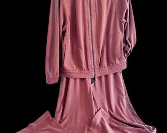 Brunello Cucinelli Women’s XL Cotton Silk Hooded Jacket & Wide Leg Pants Set Made in Italy, Brunello Cucinelli set, Vintage