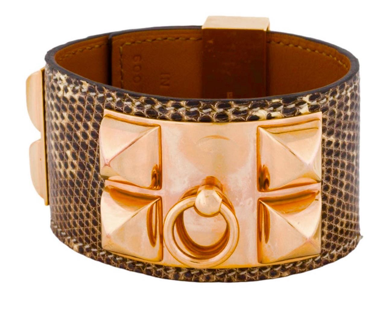 Hermes Vintage Lizard Collier De Chien CDC Bracelet Box, Vintage