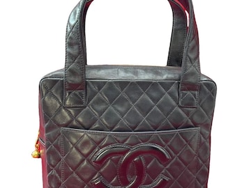 CHANEL Black circa 1997 with authenticity card, Chanel vintage tote bag, 1997 Vintage Chanel, Chanel Iconic tote
