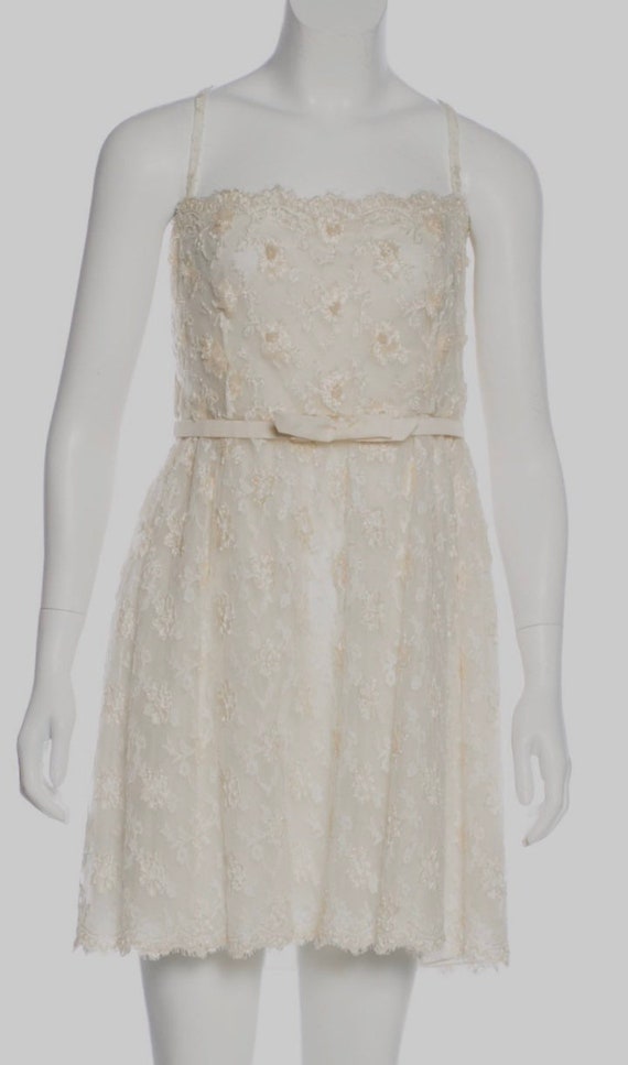 Valentino Vintage Sequin Dress Ivory, Vintage Sequ