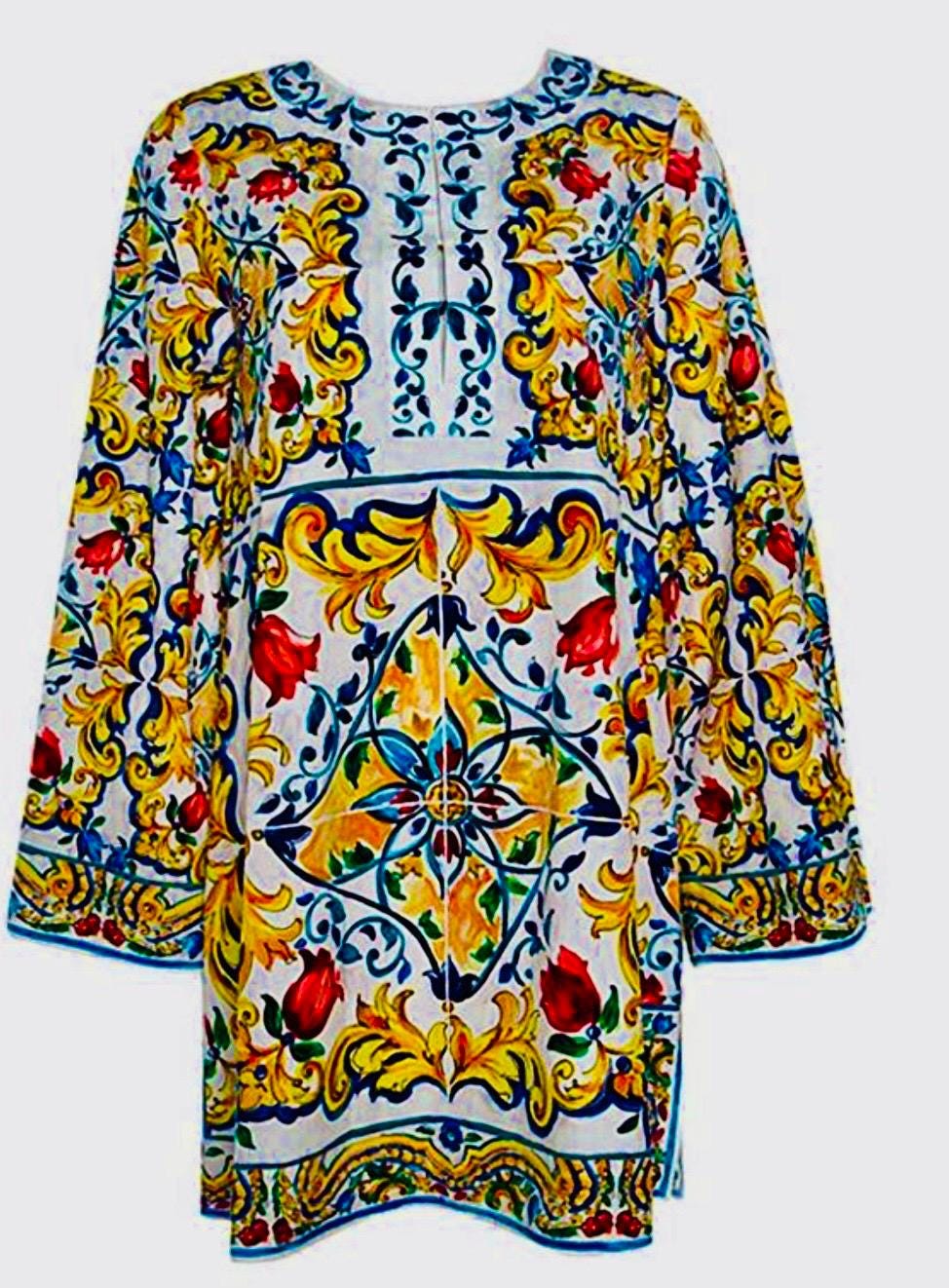 knee length dresses for ladies DOLCE & GABBANA Black Key and Floral Print Long Sleeve Top Size 42 (L) –  Style Exchange Boutique PGH