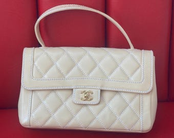 Vintage Chanel Chanel Wild Stitch Flap Bag Beige QuiltedTop Handle bag. Chanel vintage 2005, luxury bags Vintage