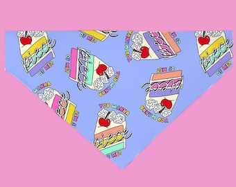 Piece of Cake Dog Bandana Over The Collar, Handmade