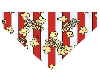 What's Poppin' Dog Bandana Over The Collar, Summer Pet Scarf