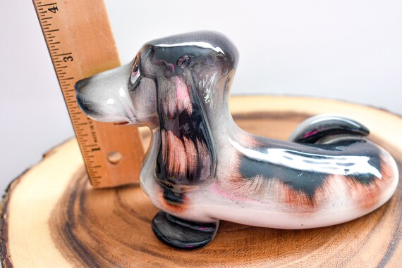 J. W. Co. Dachshund Figurine, Porcelain Figurine, Dachshund