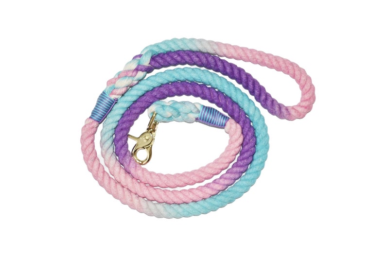 Rope Lead Small Dog Leash Ombre Rope Leash Cotton Candy Dog Leash Rope Dog Leash Puppy Leash SLO Sunset Dog Leash Dog Accessories