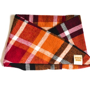 Fall Plaid Dog Scarf | Handmade Cotton Flannel Bandana