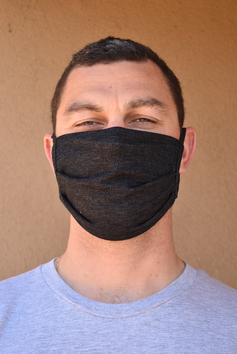 Black Face Mask USA Made Mouth Mask Mask For Men Cotton | Etsy