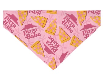 Pizza Babe Dog Bandana, Over The Collar, Pet Accessories