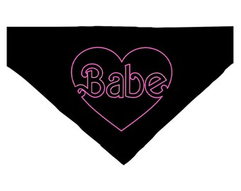 Babe Dog Bandana: Over The Collar, Polyester Slip-On