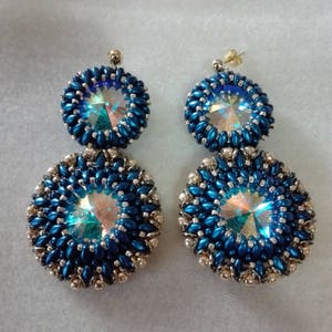 Handmade earrings with Swarovski crystals