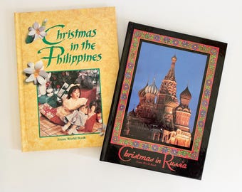 Christmas in Russia & the Philippines, Set of 2 Hardcover Books // World Book Christmas Around the World