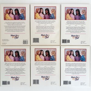 May include: Six identical white paperback book covers from the Magic Attic Club series arranged in two rows. Each cover features a rectangular illustration of four young girls and includes a printed summary, a barcode, and the series logo.