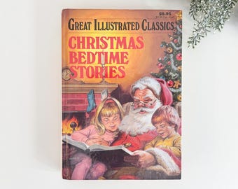 Christmas Bedtime Stories Hardcover Book, Great Illustrated Classics // Vintage 1990