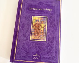 The Prince and the Pauper // Mark Twain // Hallmark Gift Book // Purple Velvet Gold Trim