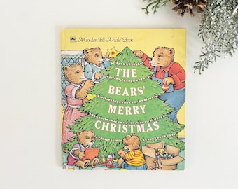 The Bears' Merry Christmas, A Golden Tell-a-Tale Book // Vintage 1983