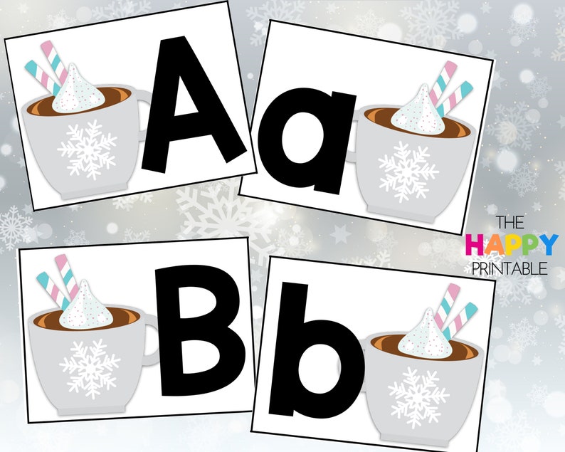 Hot Chocolate Cocoa Alphabet Cards / ABC Flashcards / image 1