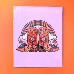 Gemini Cowboy Boot Art Print