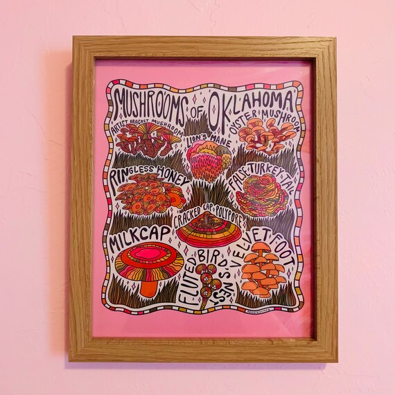 Mushrooms of Oklahoma Art Print Etsy