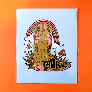 Taurus Cowboy Boot Art Print