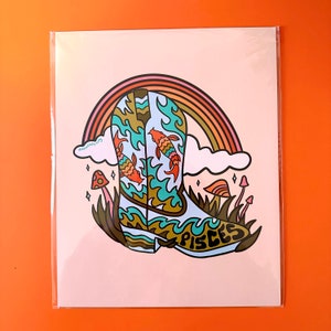 Pisces Cowboy Boot Art Print