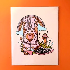 Cancer Cowboy Boot Art Print