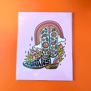 Aquarius Cowboy Boot Art Print