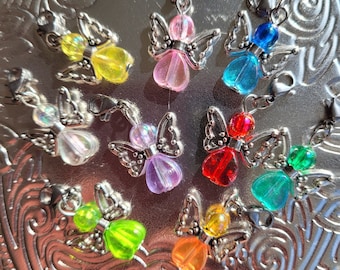 Colorful little angels / guardian angels - pendants, gift pendants, charms, lucky charms